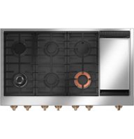 Café - 48" Built-In Gas Cooktop with 6 Burners - Matte White - Front_Zoom