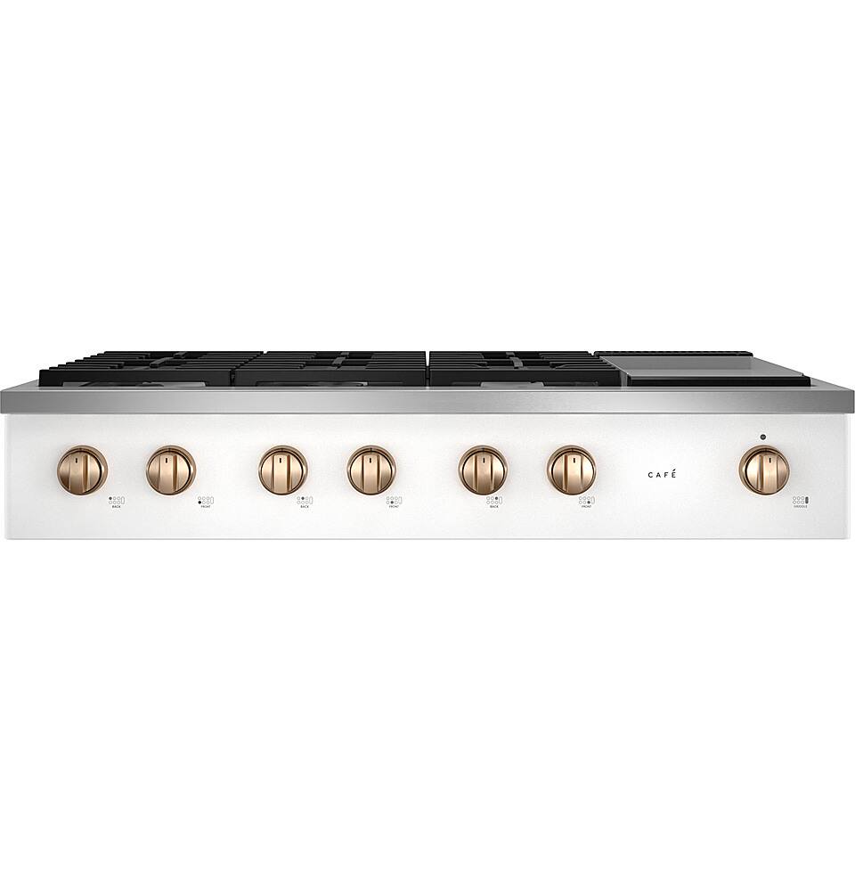 Alt View 11. Café - 48" Built-In Gas Cooktop with 6 Burners, Customizable - Matte White.