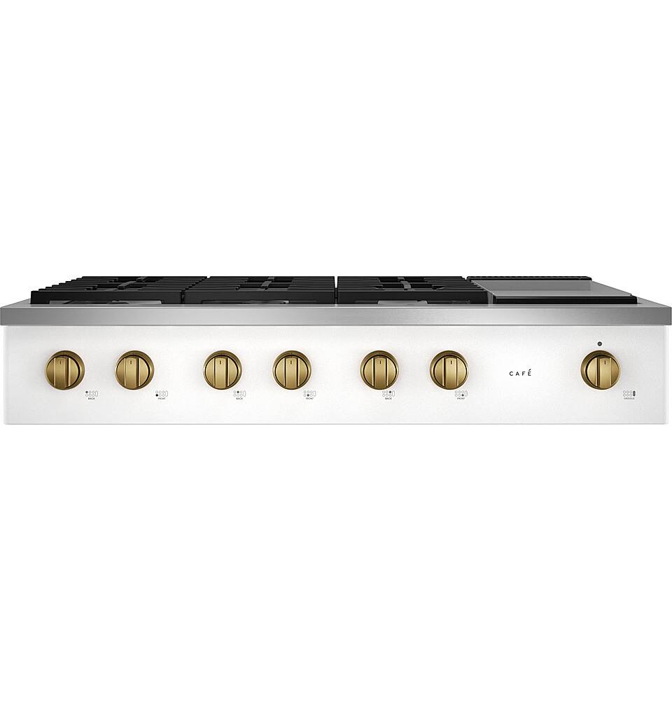 Alt View 13. Café - 48" Built-In Gas Cooktop with 6 Burners, Customizable - Matte White.