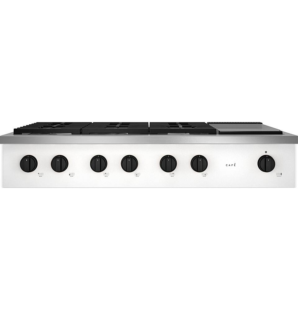 Alt View 15. Café - 48" Built-In Gas Cooktop with 6 Burners, Customizable - Matte White.