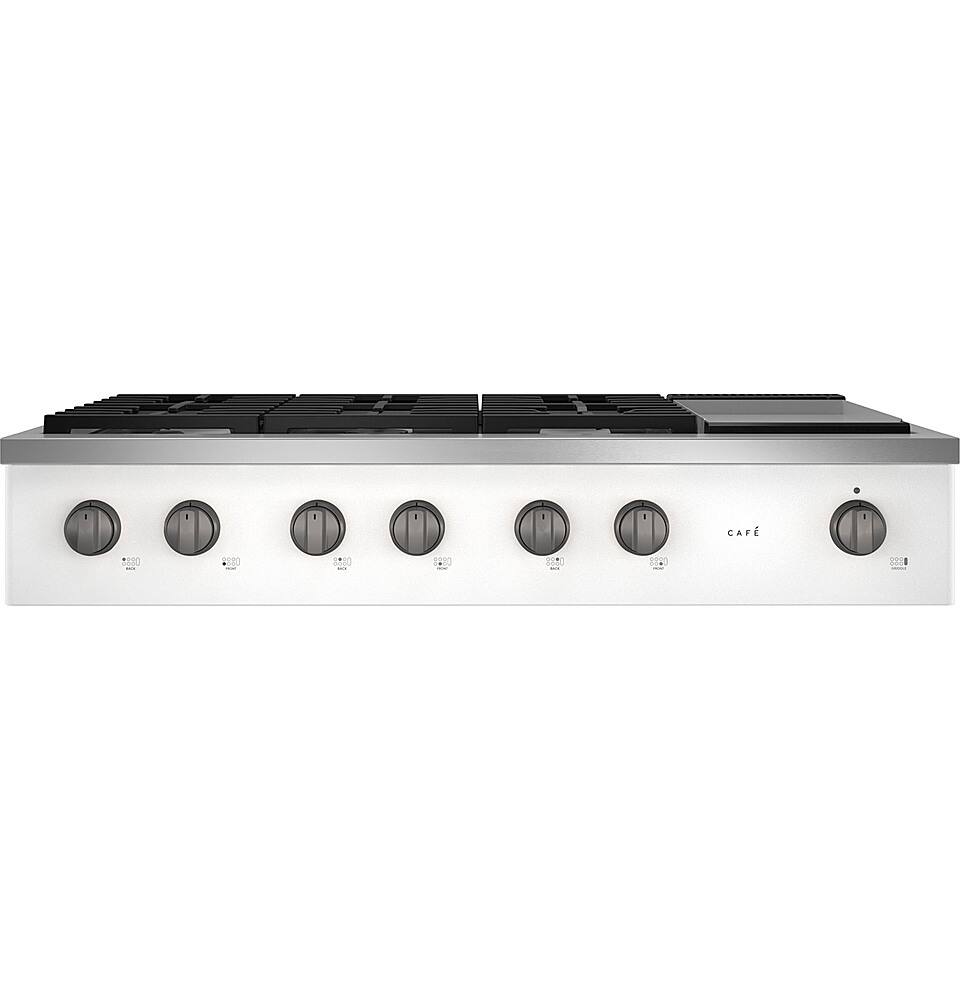 Alt View 16. Café - 48" Built-In Gas Cooktop with 6 Burners, Customizable - Matte White.