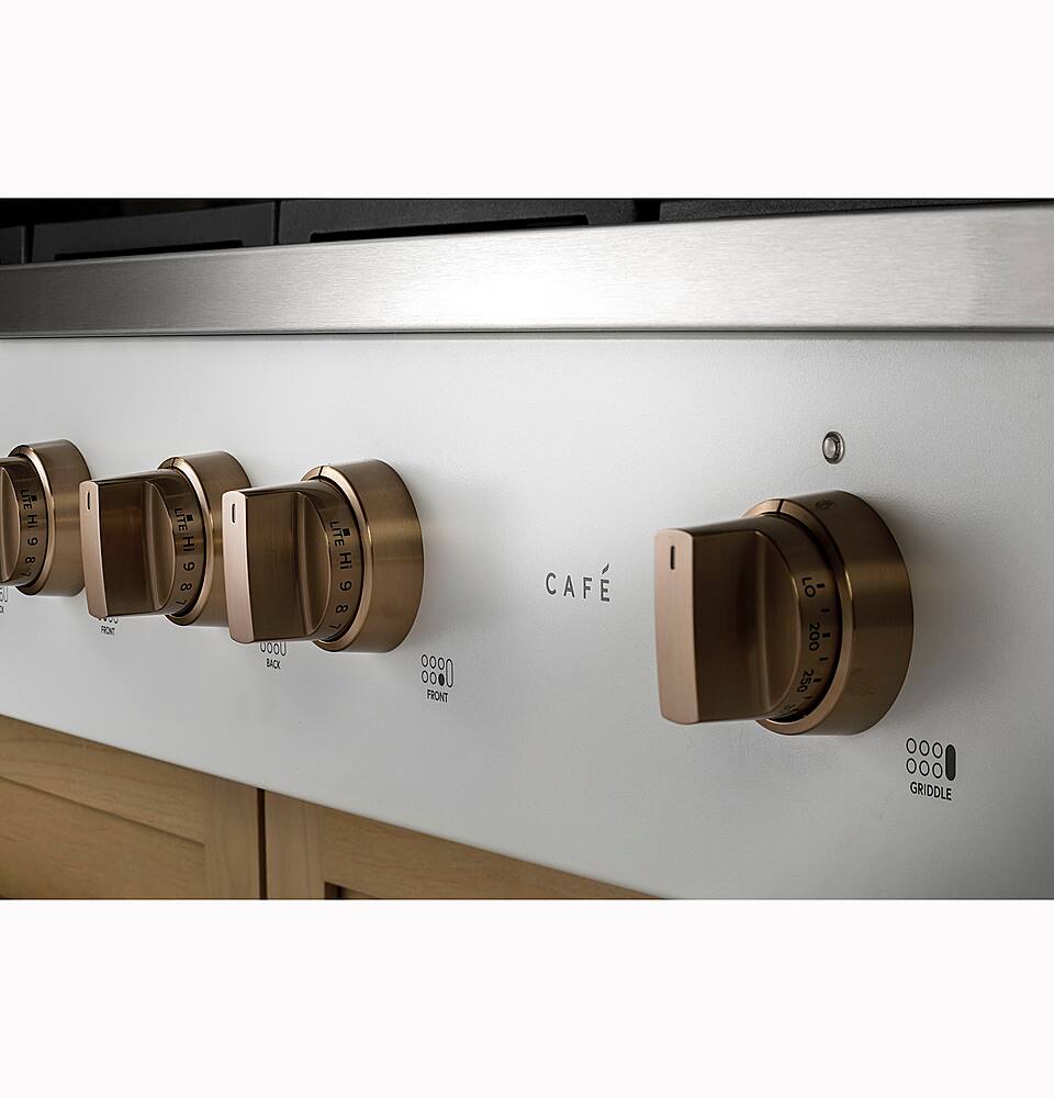 Alt View 18. Café - 48" Built-In Gas Cooktop with 6 Burners, Customizable - Matte White.