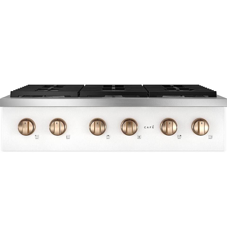 Alt View 11. Café - 36" Built-In Gas Cooktop with 6 Burners, Customizable - Matte White.