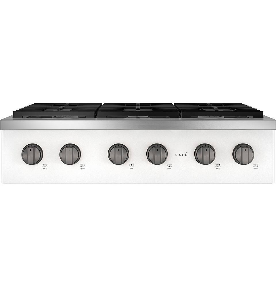 Alt View 15. Café - 36" Built-In Gas Cooktop with 6 Burners, Customizable - Matte White.