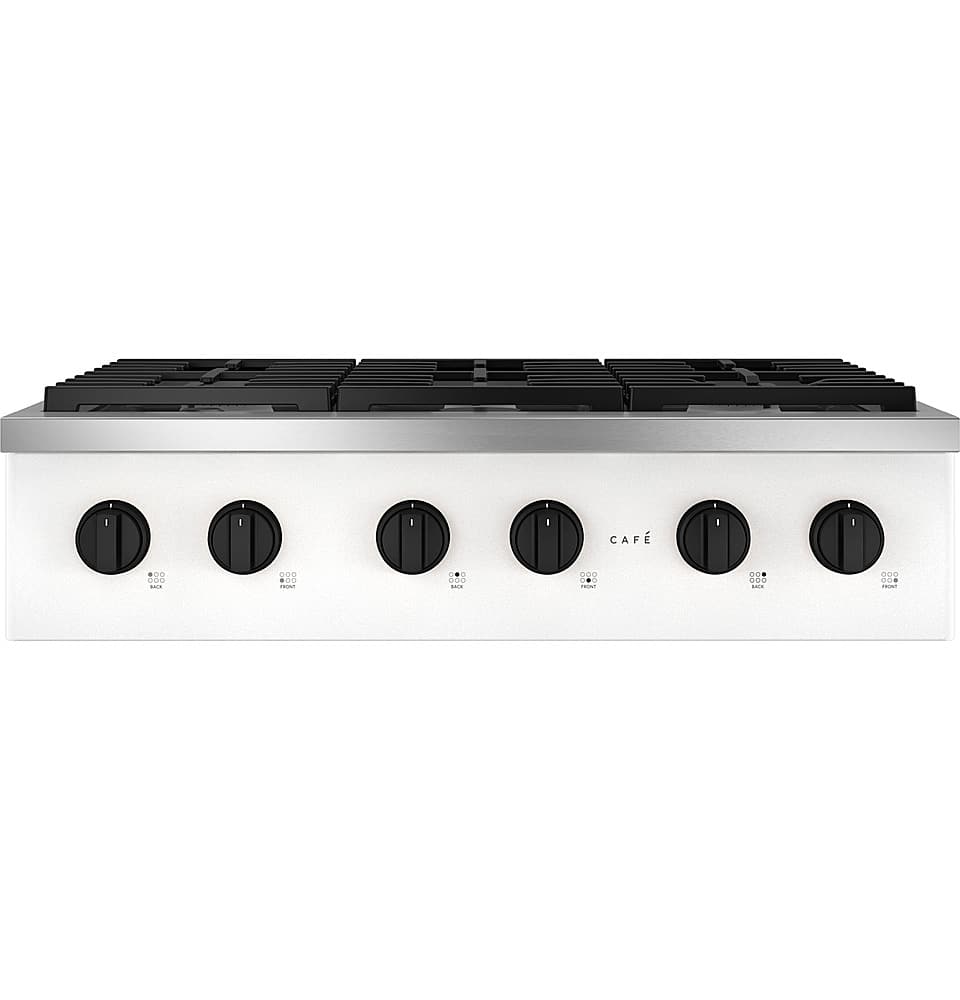 Alt View 16. Café - 36" Built-In Gas Cooktop with 6 Burners, Customizable - Matte White.
