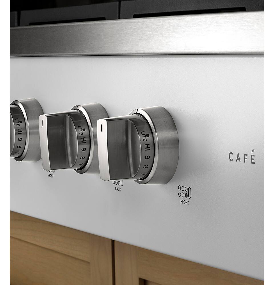 Alt View 18. Café - 36" Built-In Gas Cooktop with 6 Burners, Customizable - Matte White.