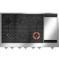 Café - 48" Built-In Gas Cooktop with 6 Burners, Customizable - Matte Black - Front_Zoom