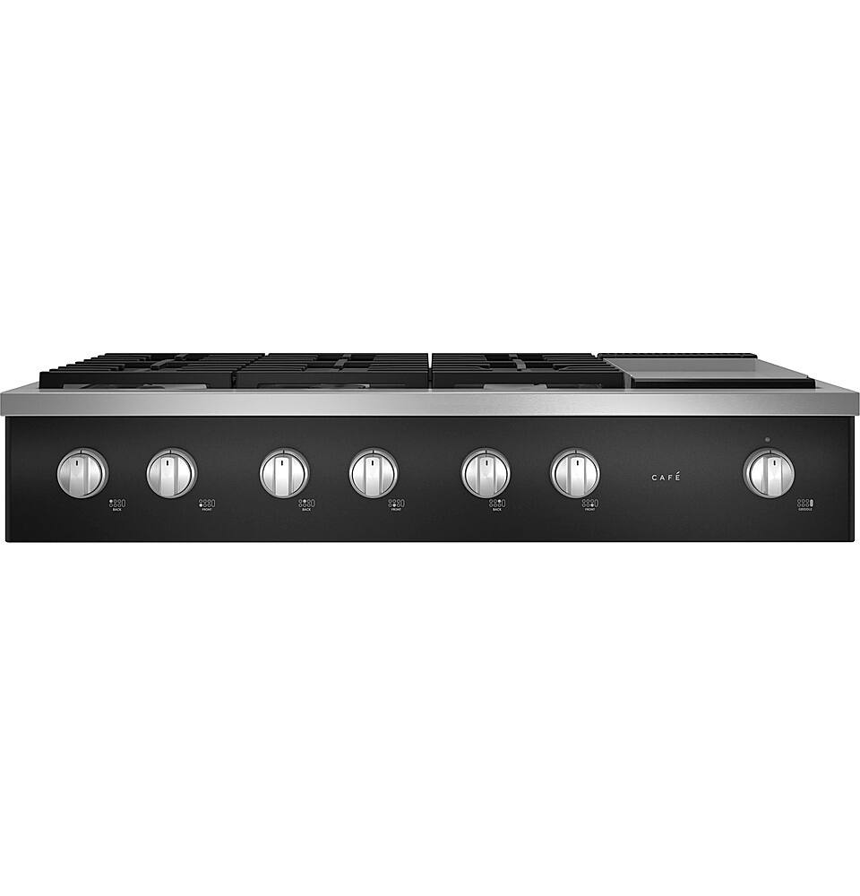 Alt View 11. Café - 48" Built-In Gas Cooktop with 6 Burners, Customizable - Matte Black.