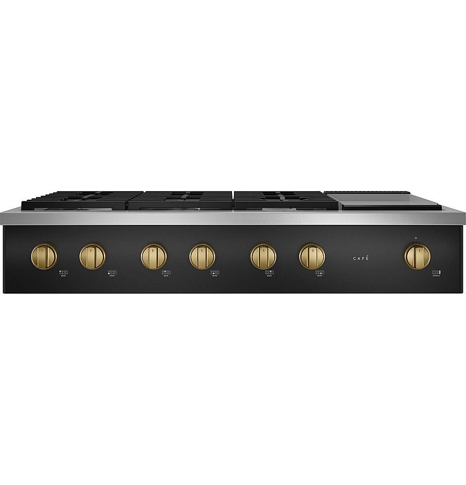 Alt View 13. Café - 48" Built-In Gas Cooktop with 6 Burners, Customizable - Matte Black.