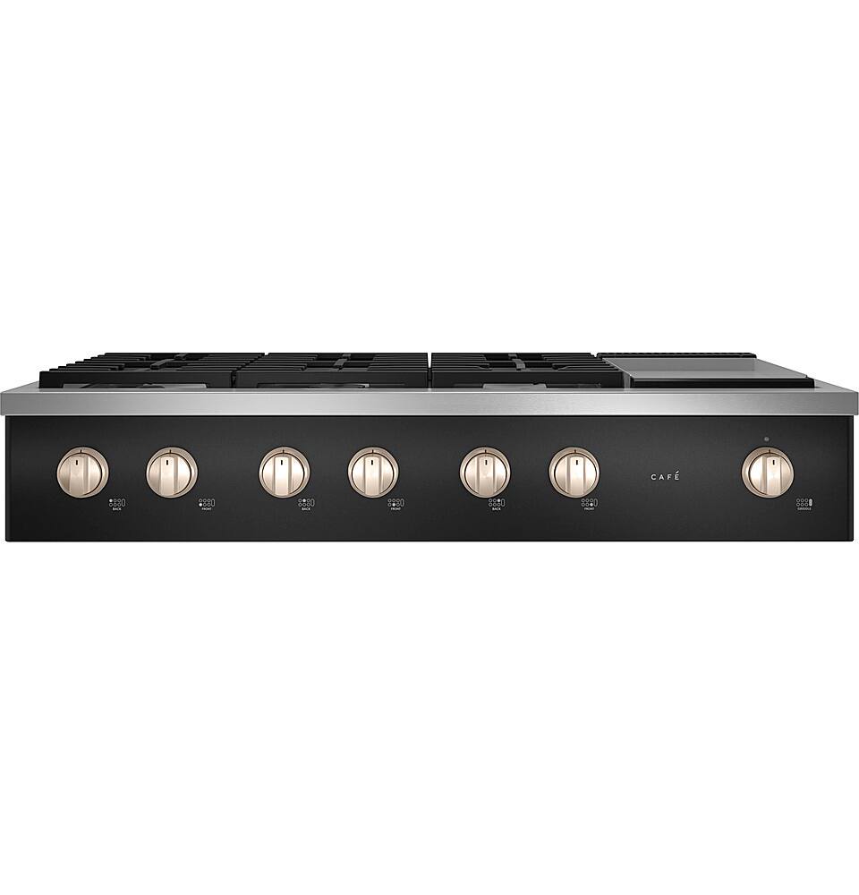 Alt View 14. Café - 48" Built-In Gas Cooktop with 6 Burners, Customizable - Matte Black.