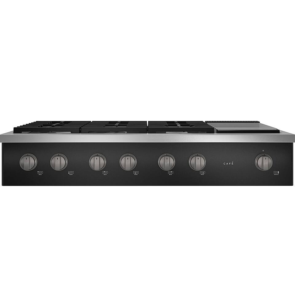 Alt View 15. Café - 48" Built-In Gas Cooktop with 6 Burners, Customizable - Matte Black.