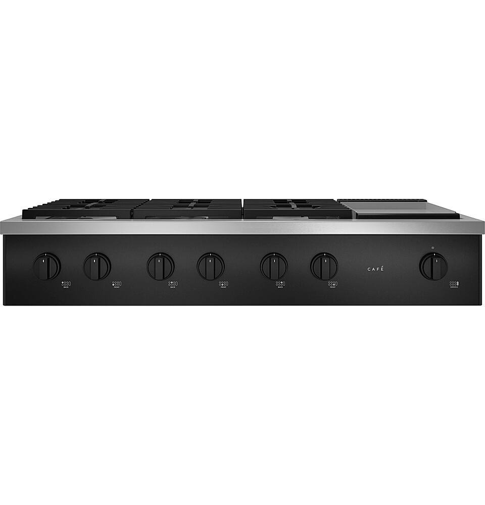 Alt View 16. Café - 48" Built-In Gas Cooktop with 6 Burners, Customizable - Matte Black.