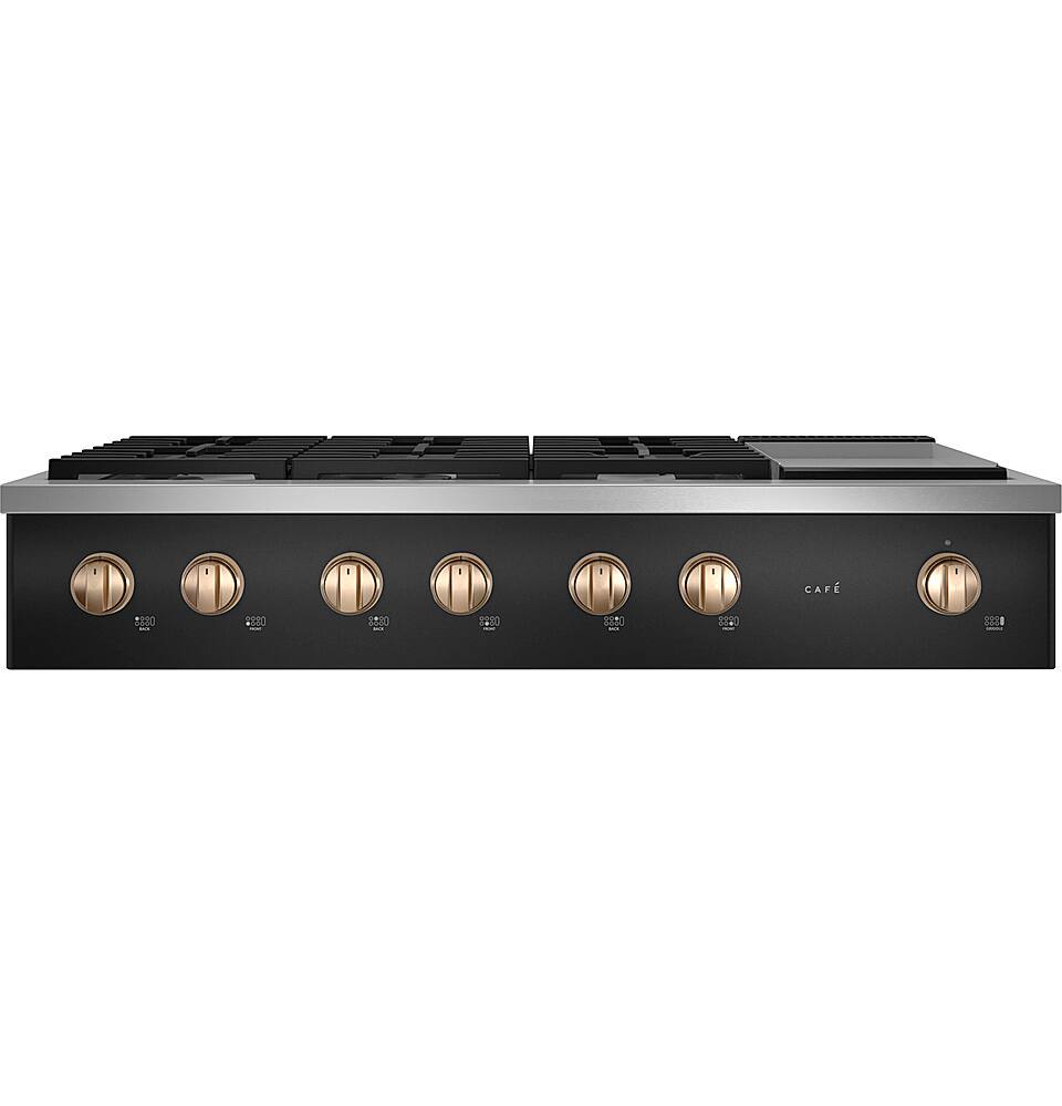 Alt View 17. Café - 48" Built-In Gas Cooktop with 6 Burners, Customizable - Matte Black.
