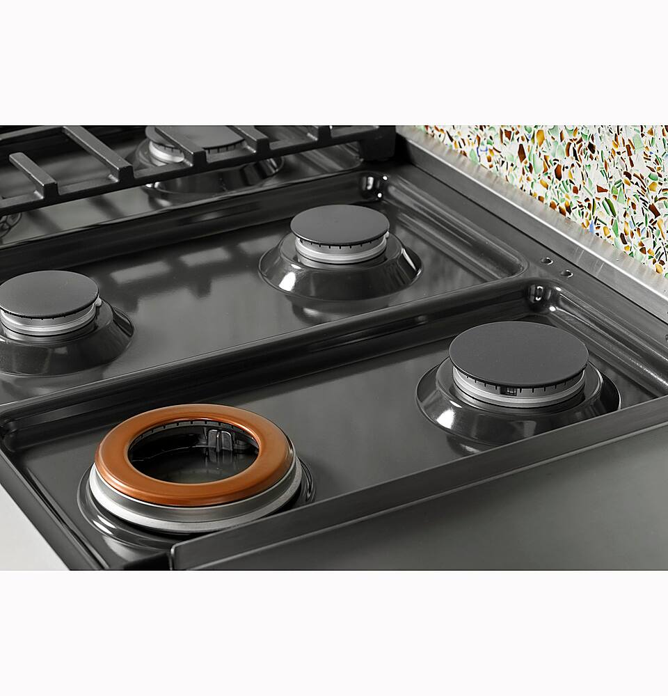 Alt View 20. Café - 48" Built-In Gas Cooktop with 6 Burners, Customizable - Matte Black.