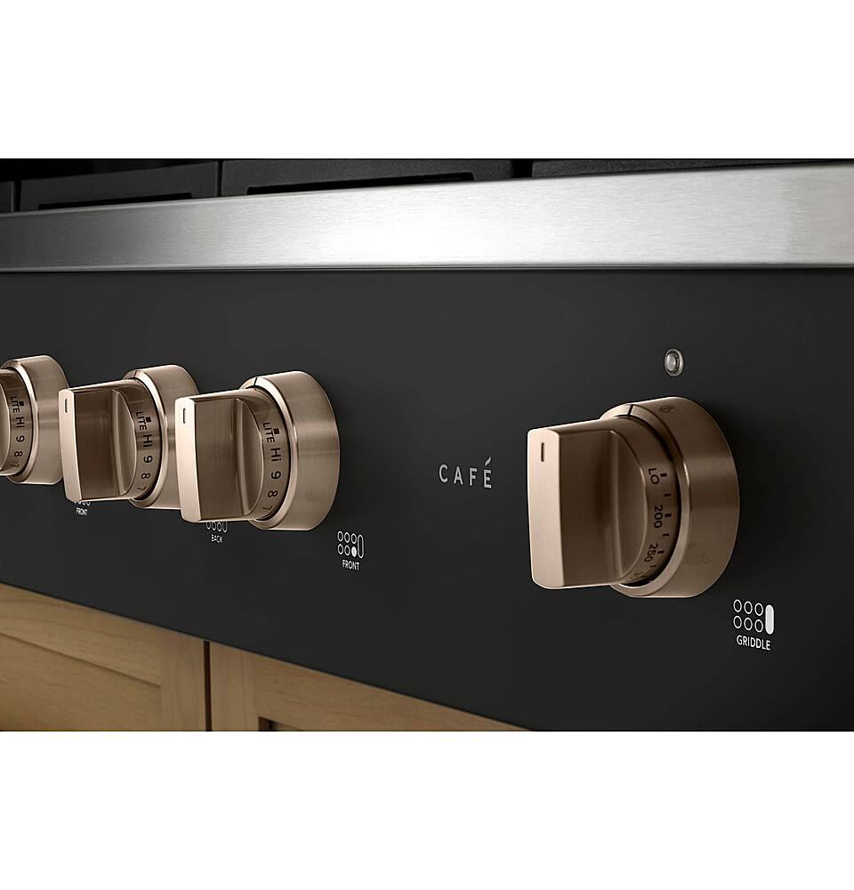 Alt View 33. Café - 48" Built-In Gas Cooktop with 6 Burners, Customizable - Matte Black.