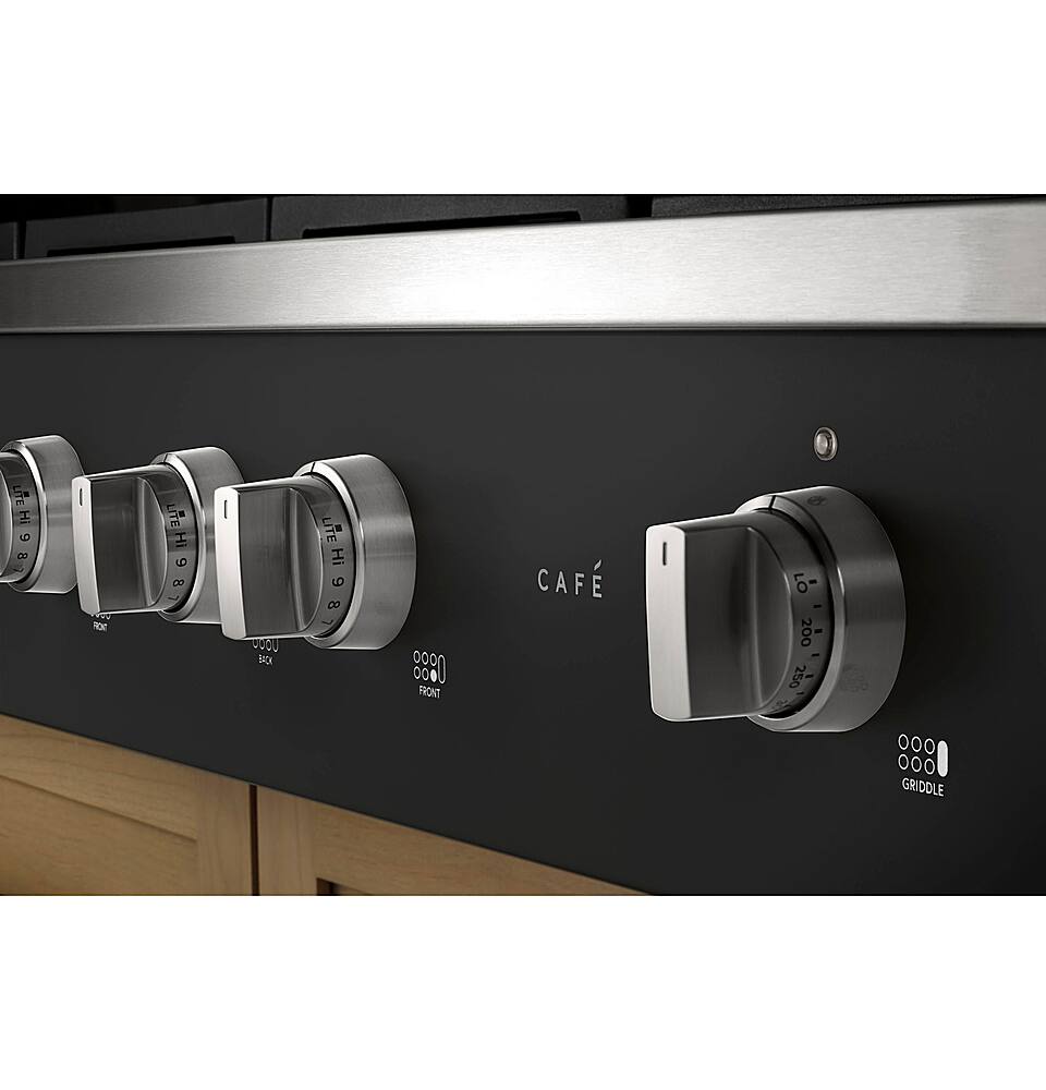 Alt View 34. Café - 48" Built-In Gas Cooktop with 6 Burners, Customizable - Matte Black.