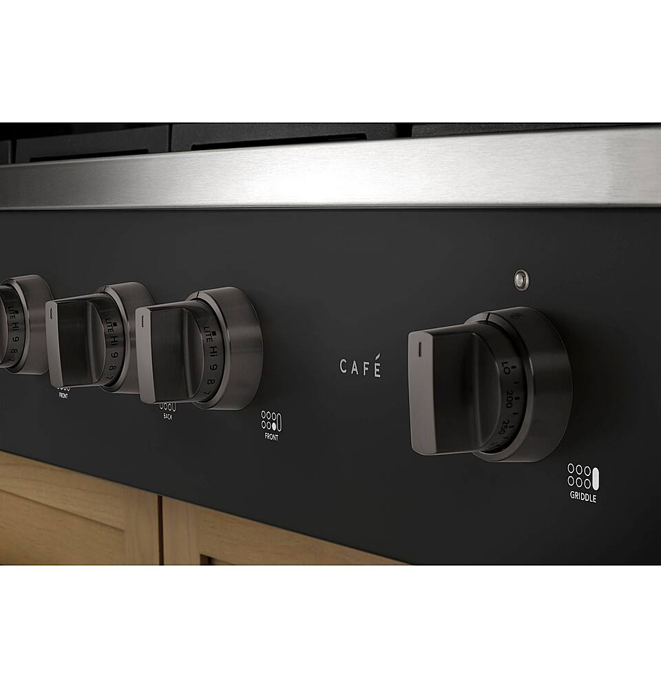 Alt View 36. Café - 48" Built-In Gas Cooktop with 6 Burners, Customizable - Matte Black.