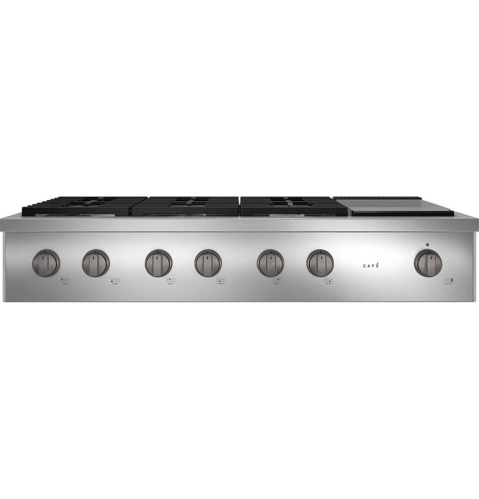 Alt View 14. Café - 48" Built-In Gas Cooktop with 6 Burners, Customizable - Stainless Steel.