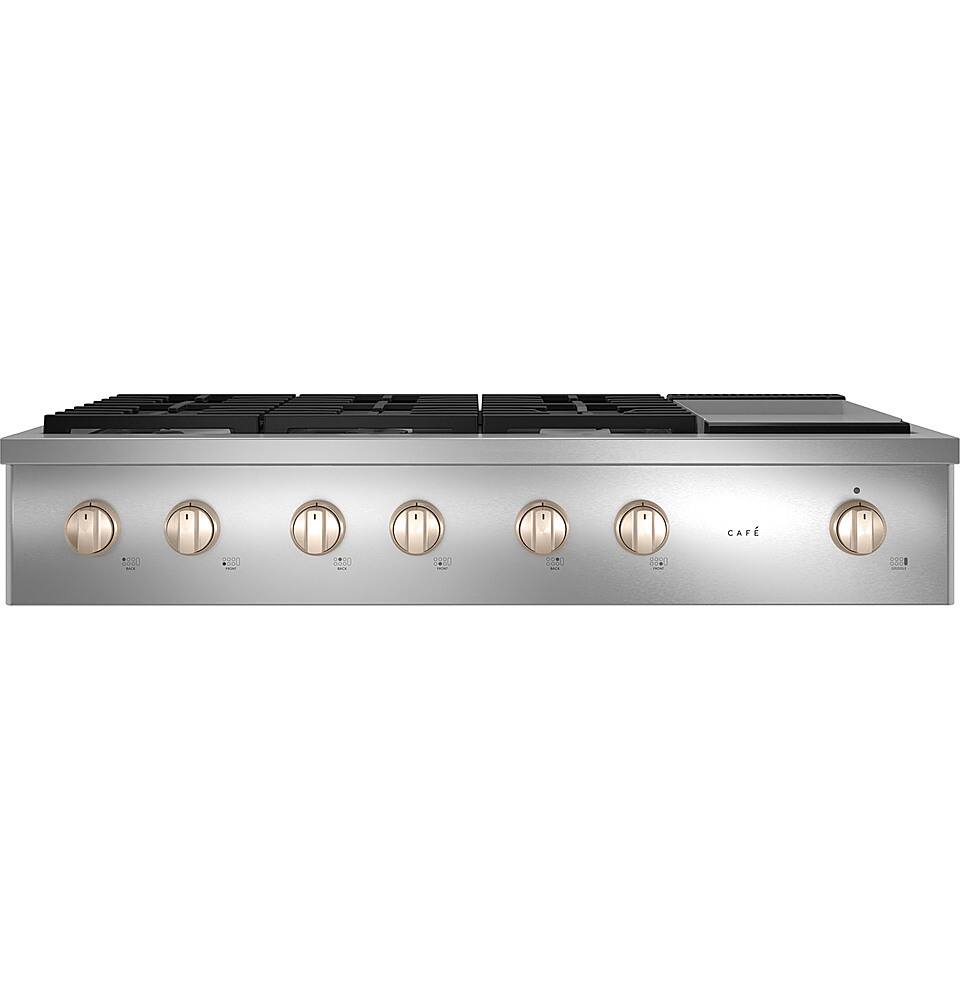 Alt View 15. Café - 48" Built-In Gas Cooktop with 6 Burners, Customizable - Stainless Steel.