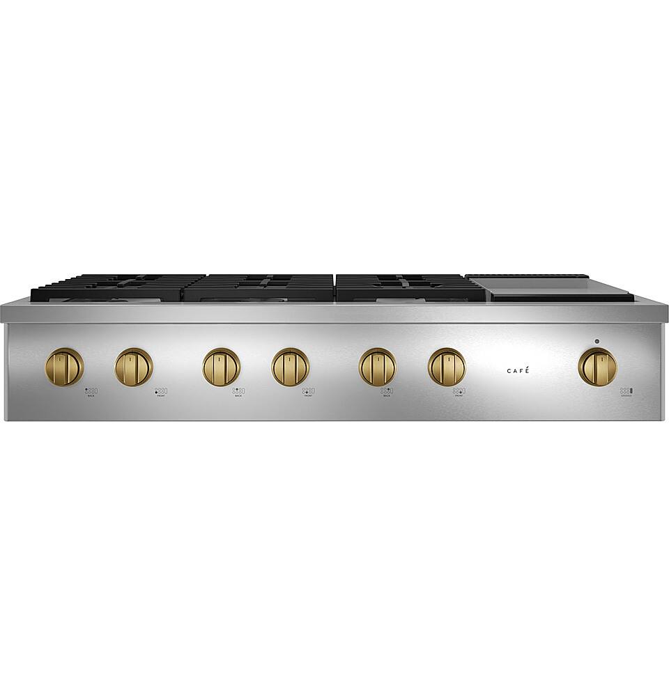 Alt View 16. Café - 48" Built-In Gas Cooktop with 6 Burners, Customizable - Stainless Steel.