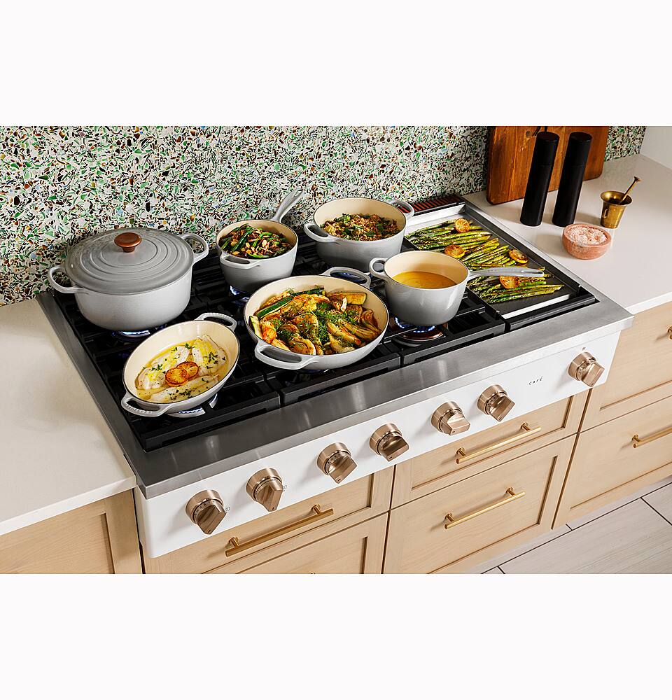 Alt View 36. Café - 48" Built-In Gas Cooktop with 6 Burners, Customizable - Stainless Steel.