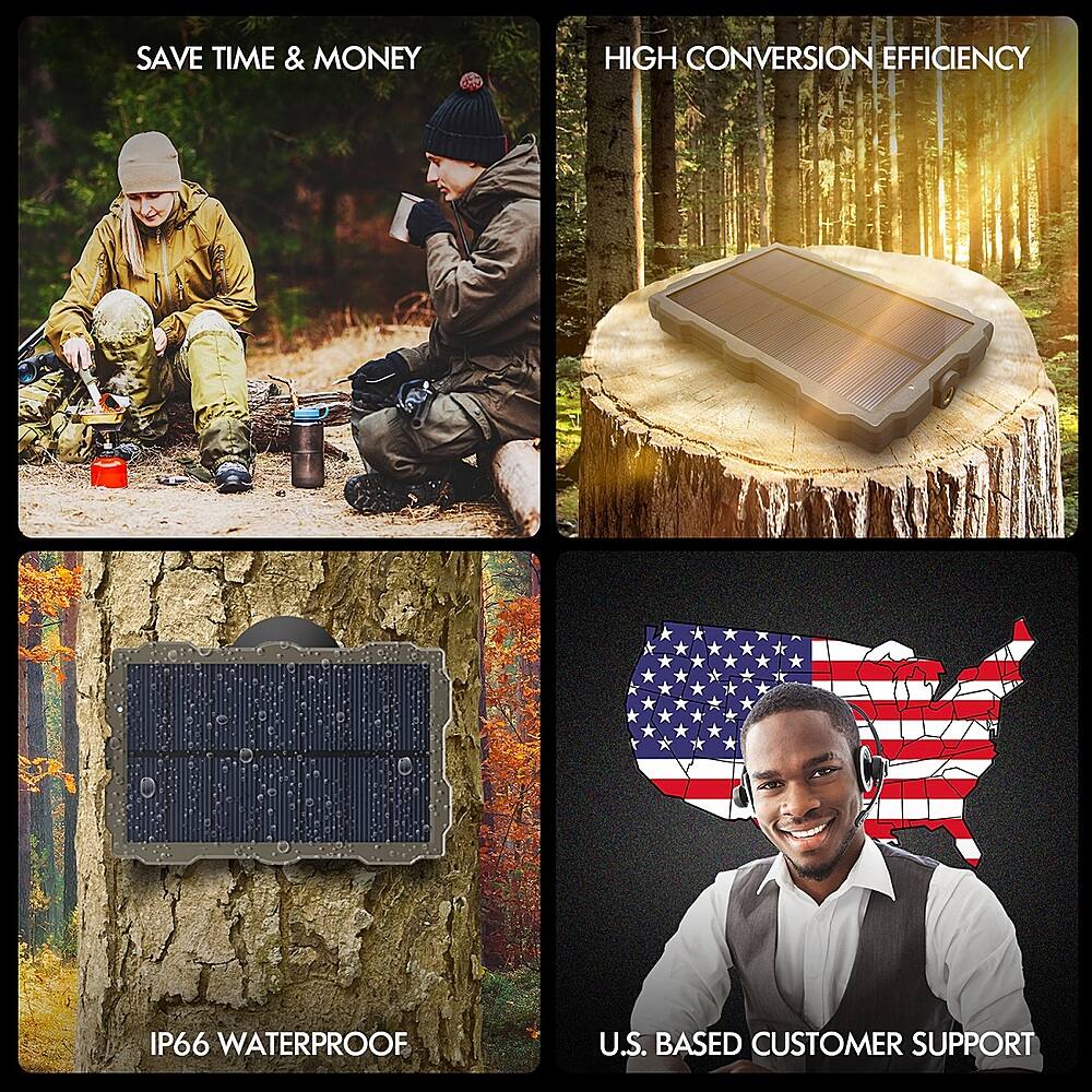 Alt View 16. Rexing - Solar Panel for Rexing H1, H1 Blackhawk, H2, H3, H6 Trail Camera - Green.