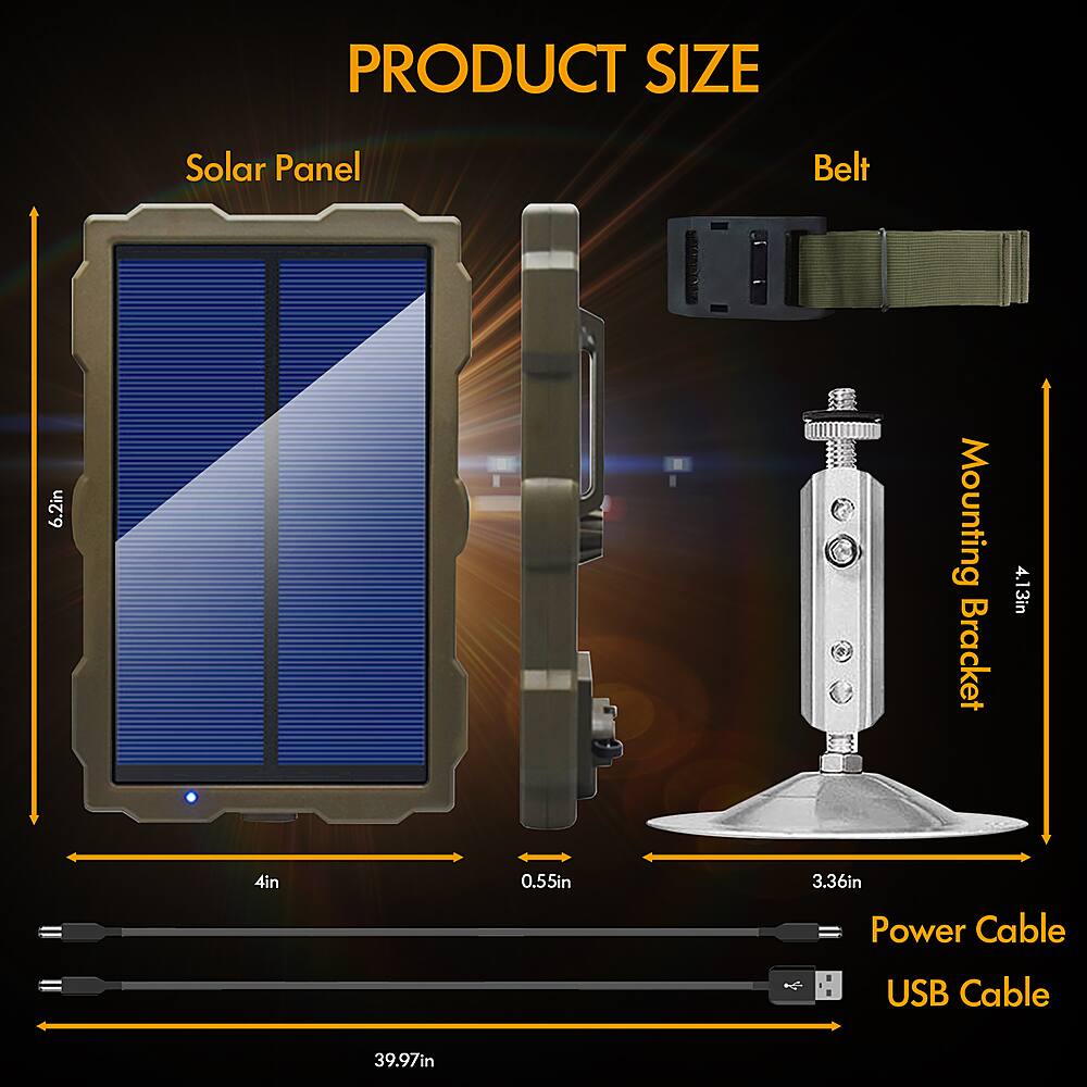 Alt View 17. Rexing - Solar Panel for Rexing H1, H1 Blackhawk, H2, H3, H6 Trail Camera - Green.