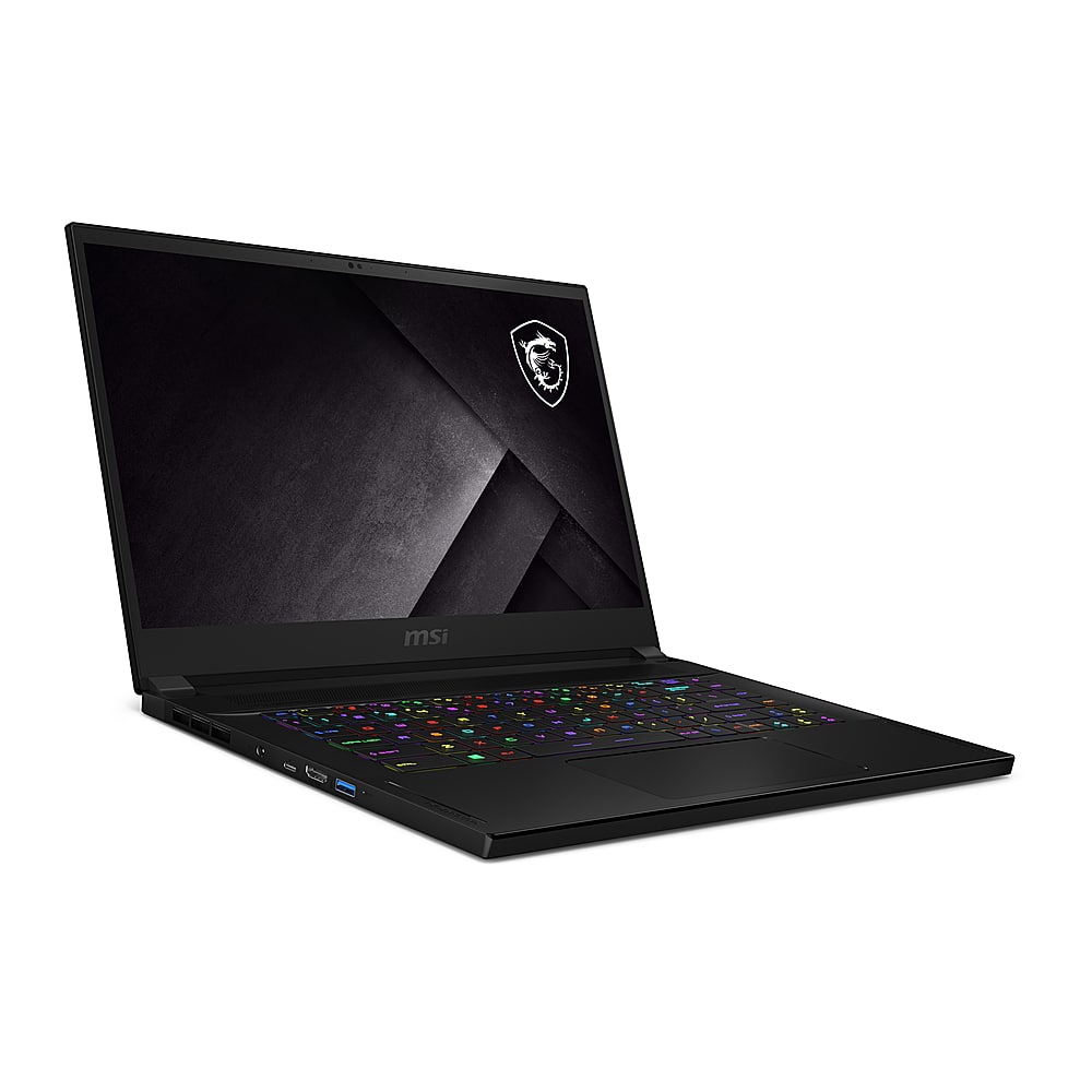 Angle View: MSI - GS66 Stealth 15.6" Gaming Laptop i7-10870H - 32GB Memory - RTX3080 Max-Q - 2TB Solid State Drive - Core Black