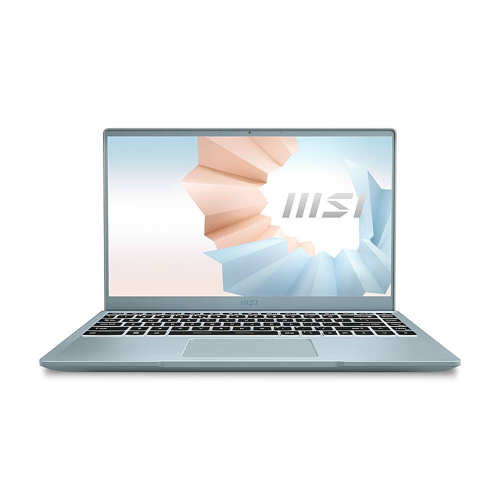 Front. MSI - Modern 14"Laptop - Intel Core i7-1165G7 - 16GB Memory - 512GB Solid State Drive - Blue Stone.