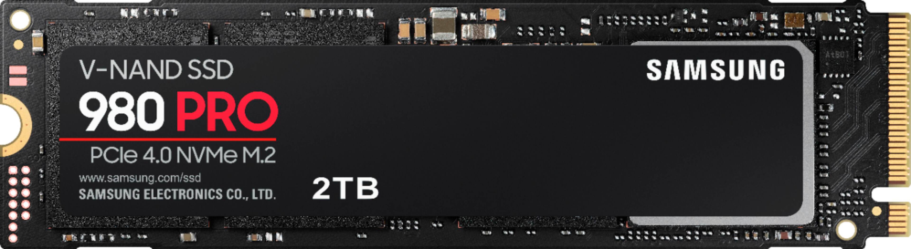 Front. Samsung - Geek Squad Certified Refurbished 980 PRO 2TB Internal SSD PCIe Gen 4 x4 NVMe - Black.