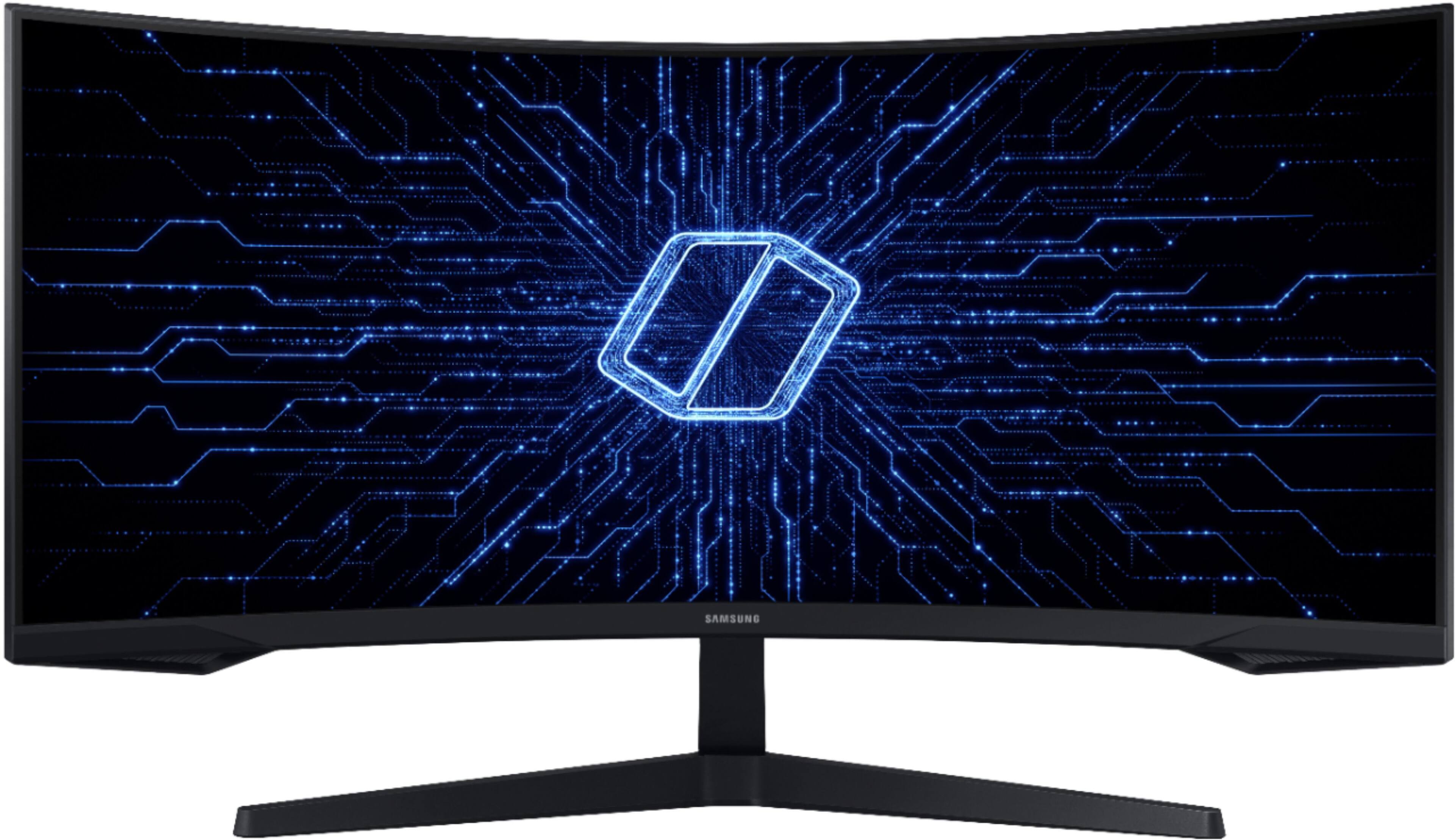 Alt View 27. Samsung - Geek Squad Certified Refurbished Odyssey G5 34" LED Curved FreeSync Monitor With HDR - Black.