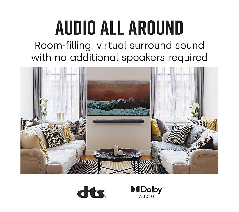 Alt View 14. Polk Audio - React Soundbar with Dolby & DTS Virtual 3D Surround Sound - Black.