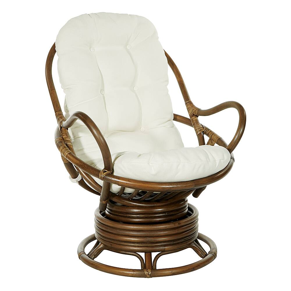 Angle View: OSP Home Furnishings - Kauai Rattan Swivel Rocker Chair - Linen