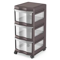Life Story - Classic 3 Shelf Storage Container Organizer Plastic Drawers - Gray - Front_Zoom