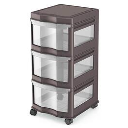 Life Story - Classic 3 Shelf Storage Container Organizer Plastic Drawers - Gray