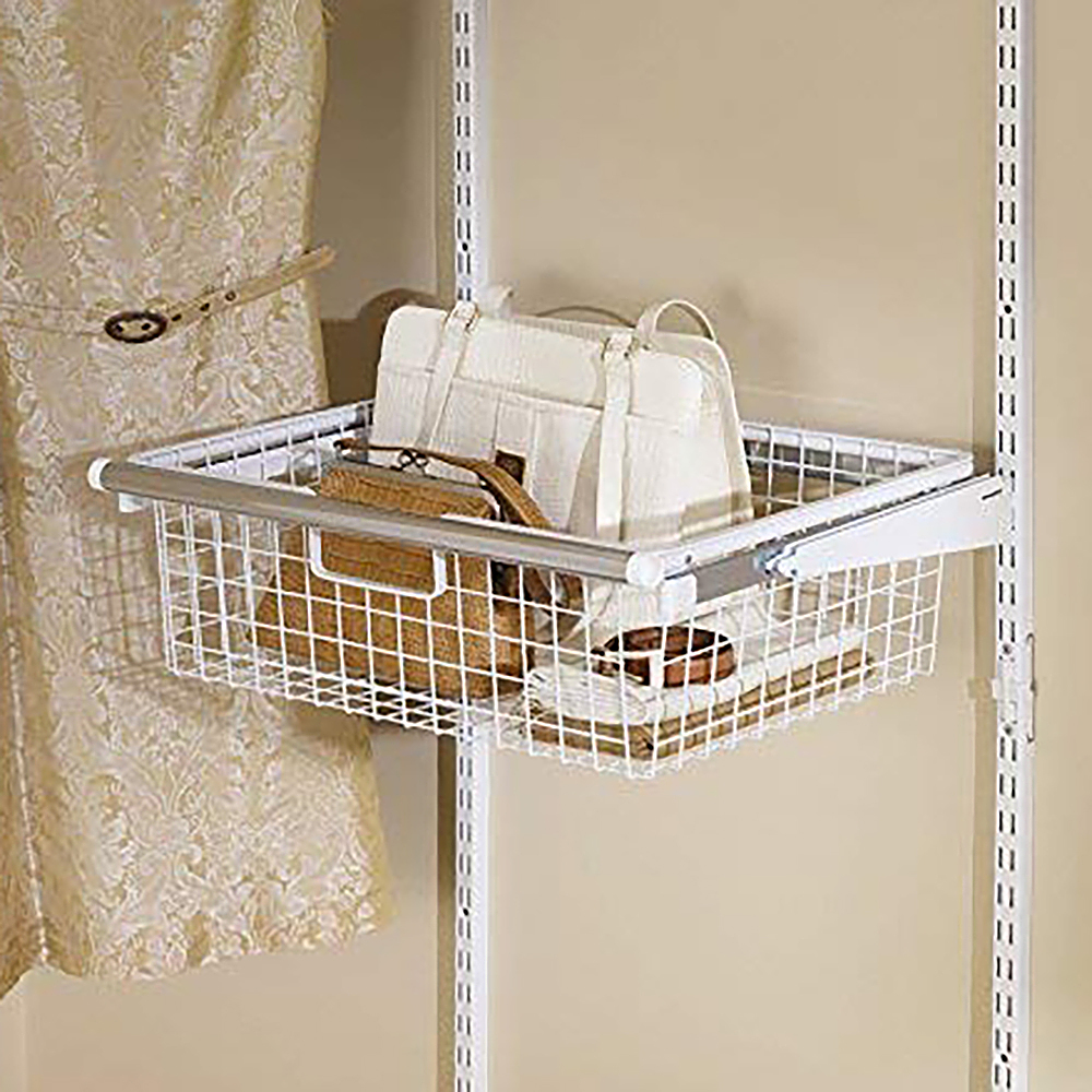 Best Buy RubberMaid Metal Wire Sliding Storage Basket for Closet