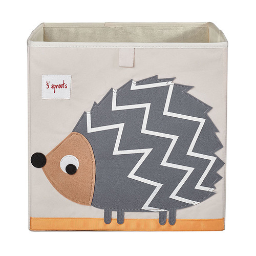 3 Sprouts - Children's Foldable Fabric Storage Cube Box Soft Toy Bin, Pet Hedgehog