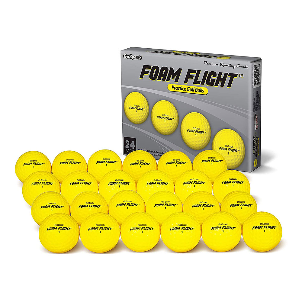 GoSports - Foam Flight Indoor and Outdoor Practice Golf Ball Set - Yellow