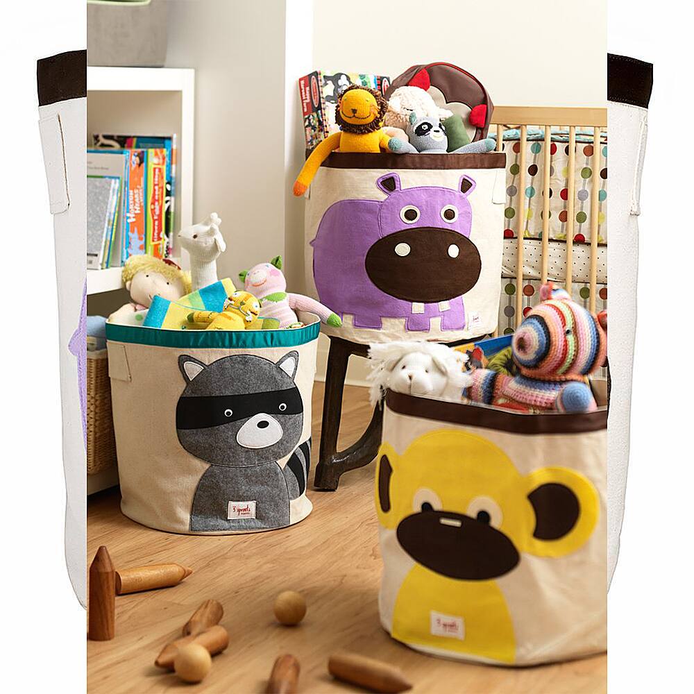 Best Buy 3 Sprouts Canvas Storage Bin Laundry and Toy Basket for Baby