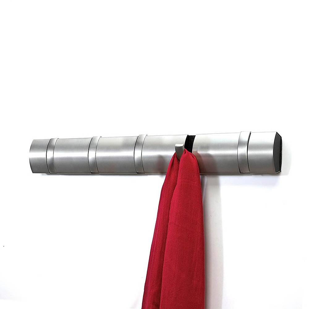 Umbra Flip 5 FoldAway Hook WallMounted Coat Rack, Nickel 318852410