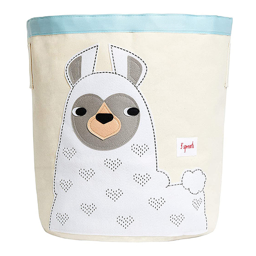 3 Sprouts - Cute Canvas Storage Bin Laundry/Toy Basket for Baby and Kids, Llama