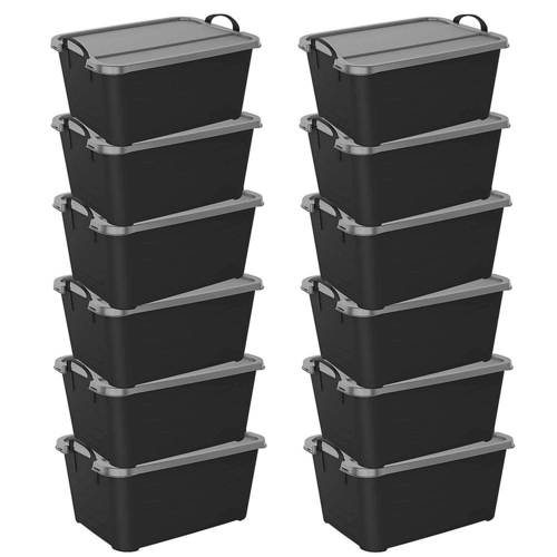 Life Story - Locking Stackable Closet & Storage Box 55 Quart Containers