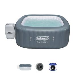Coleman - SaluSpa Portable Inflatable Outdoor AirJet Square Hot Tub - Gray
