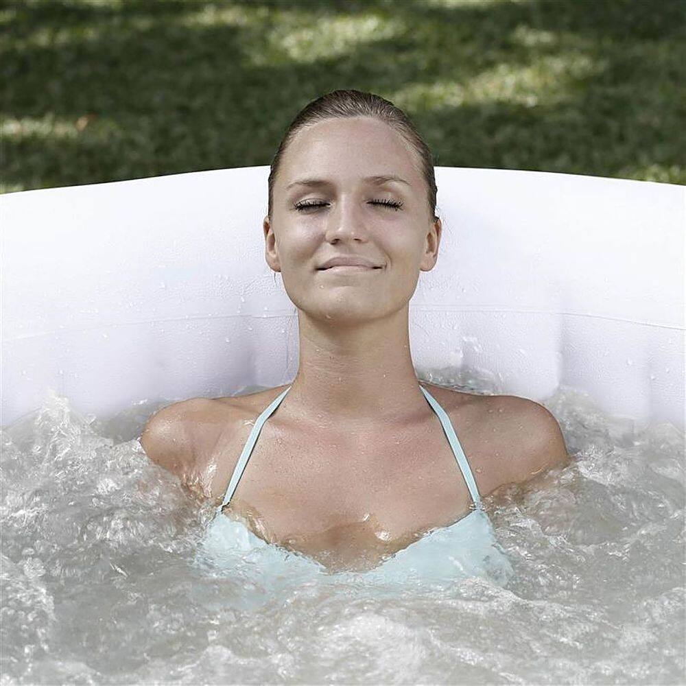 Alt View 20. Coleman - SaluSpa Portable Inflatable Outdoor AirJet Square Hot Tub - Gray.