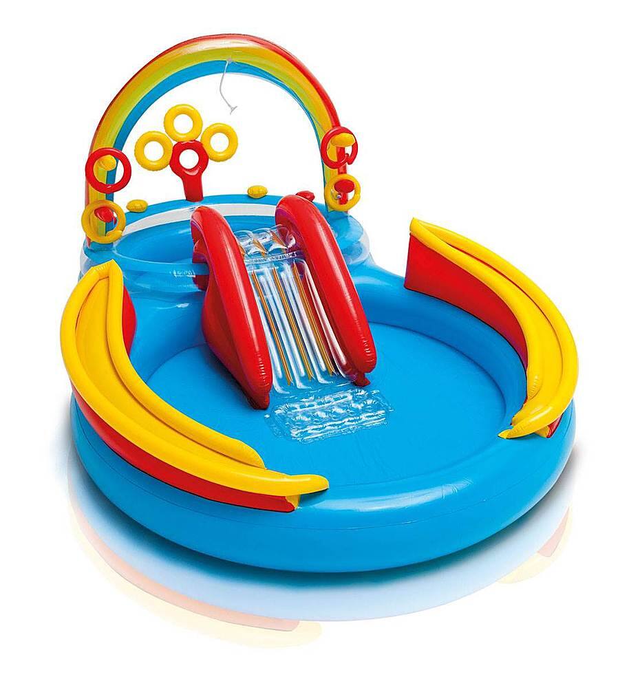 Alt View 12. Intex - Rainbow Slide Kids Play Inflatable Pool Ring Center.