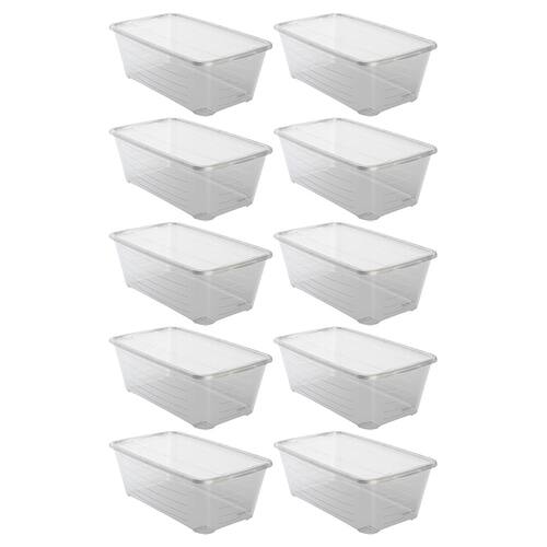 Life Story - Shoe Storage Box Stacking Container Bin with Lids, 10 Pack