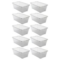 Life Story - Shoe Storage Box Stacking Container Bin with Lids, 10 Pack - Front_Zoom
