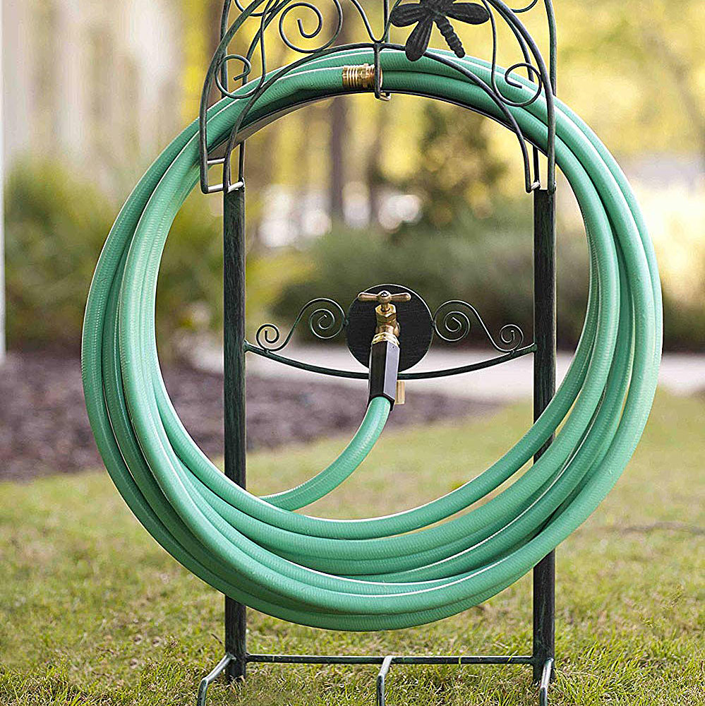 Best Buy: Liberty Garden Steel Dragonfly Water Hose Stand with Brass ...