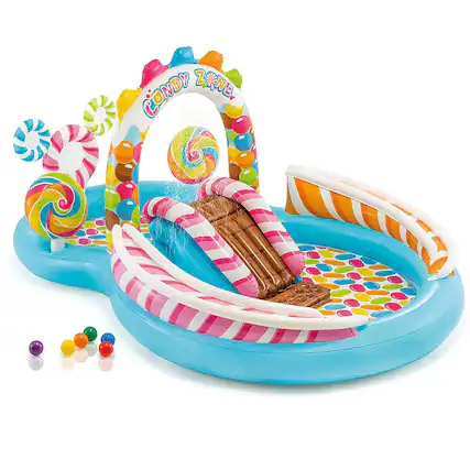 Alt View 11. Intex - Kids Inflatable Candy Zone Play Center Pool w/ Waterslide.