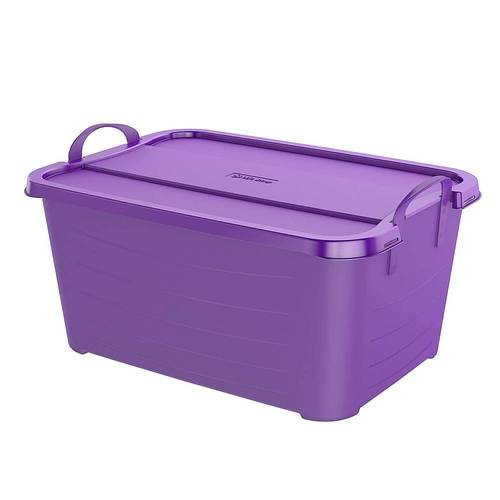 Life Story 55 Quart Locking Stackable Organization and Storage Container, Purple